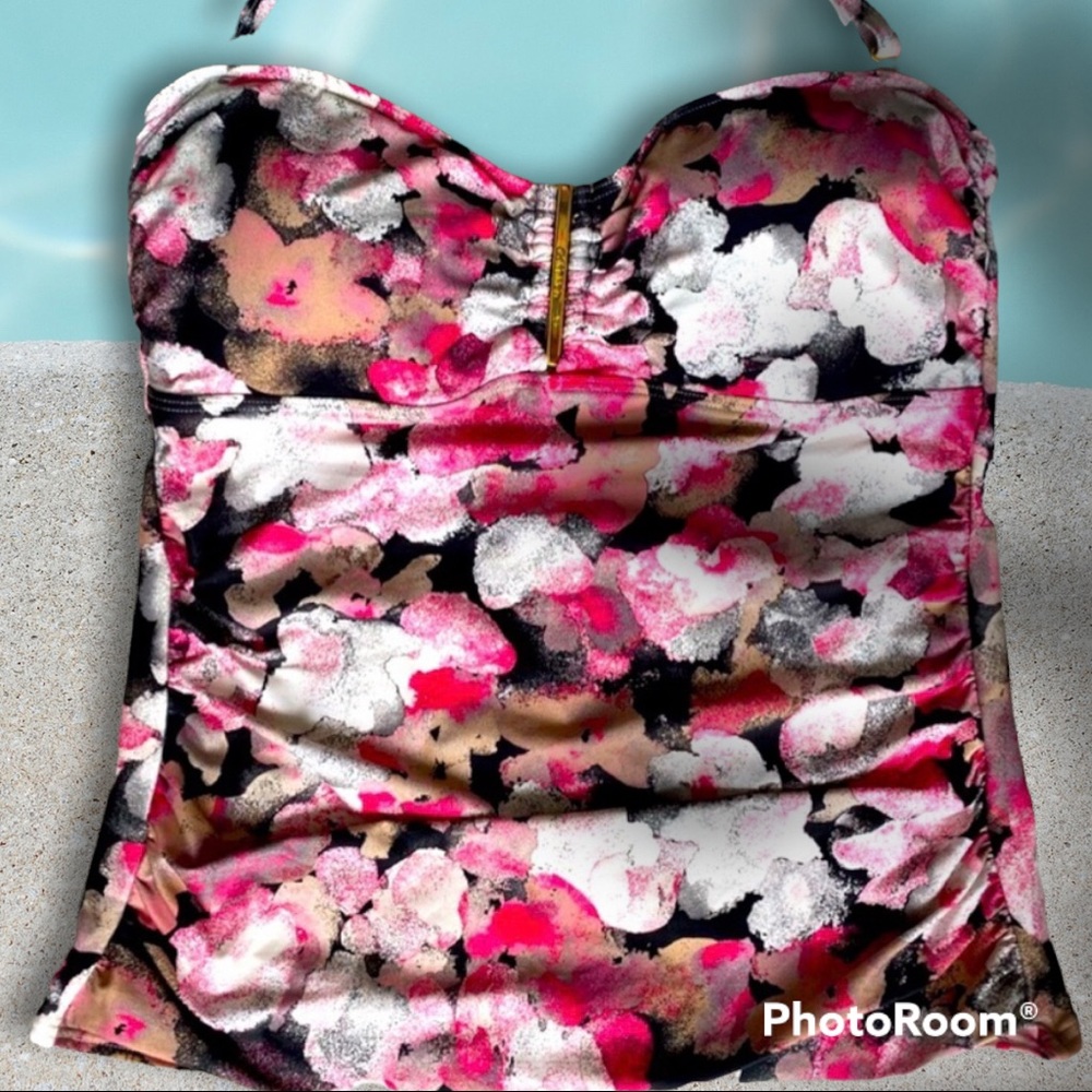 Calvin Klein Tankini Top Pink Atomic Swimsuit Top Gem